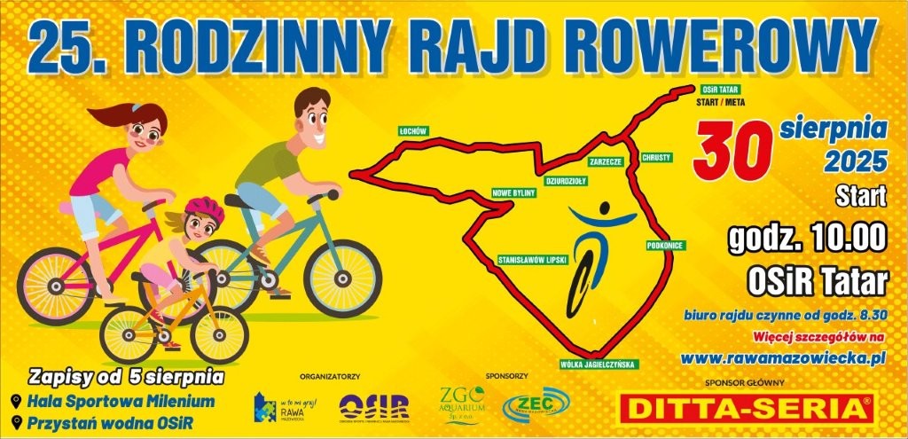 banner rawskiego rodzinnego rajdu rowerowego