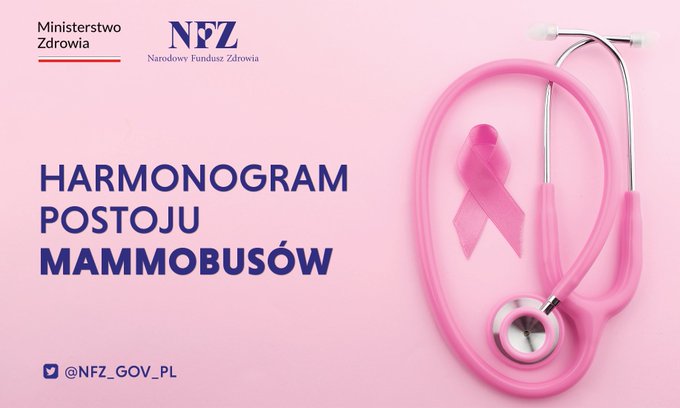 %Zaproszenie na bezpłatną mammografię w pracowni mammografii lub w mammobusie